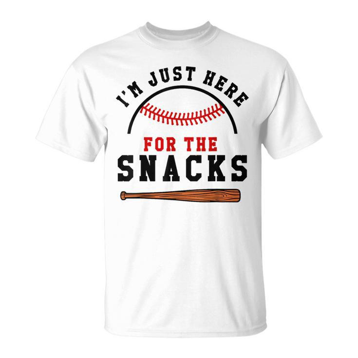 Fantasy Baseball League I'm Just Here For The Snacks T-Shirt