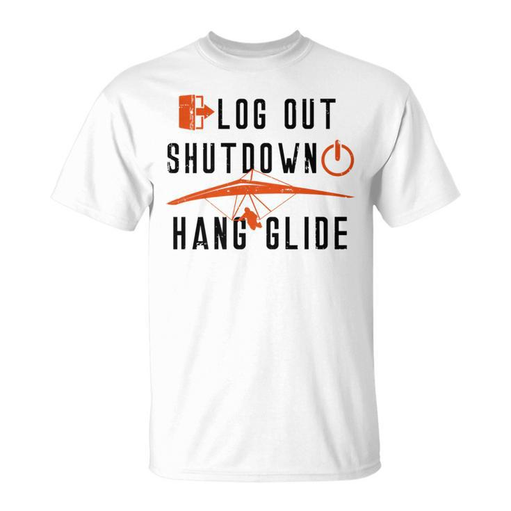 Hang Gliding Log Out Shutdown T-Shirt