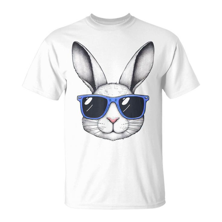 Rabbit Bunny Face Sunglasses Easter For Boys Men T-Shirt
