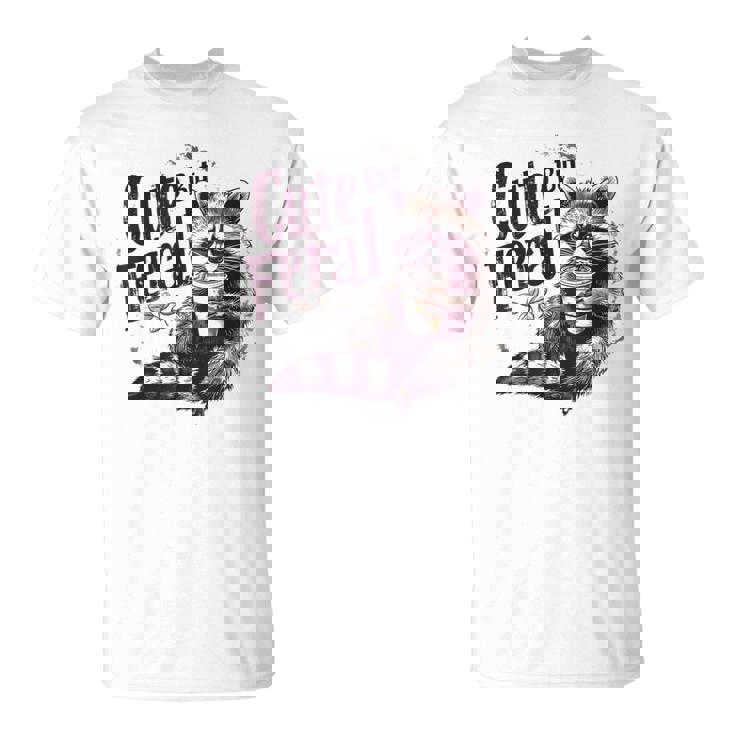 Raccoon Meme Cute But Feral Trash Panda Retro T-Shirt