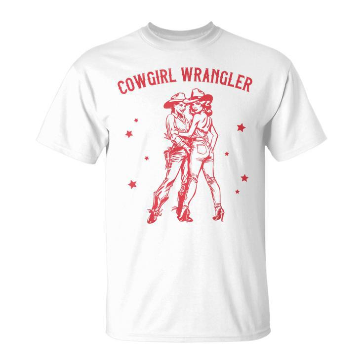 Western Cowgirl Wrangler Lesbian Queer Pride Month T-Shirt