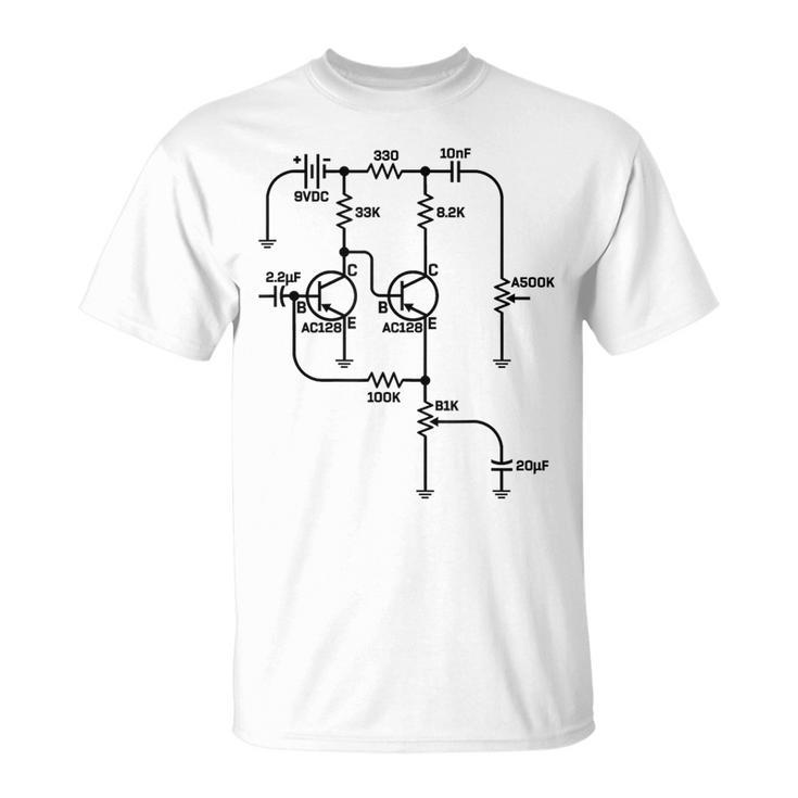 Fuzz Pedal Schematic Diagram Germanium Pnp Circuit Effects T-Shirt