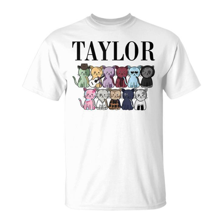 Girl Retro Taylor First Name Personalized Groovy Birthday T-Shirt