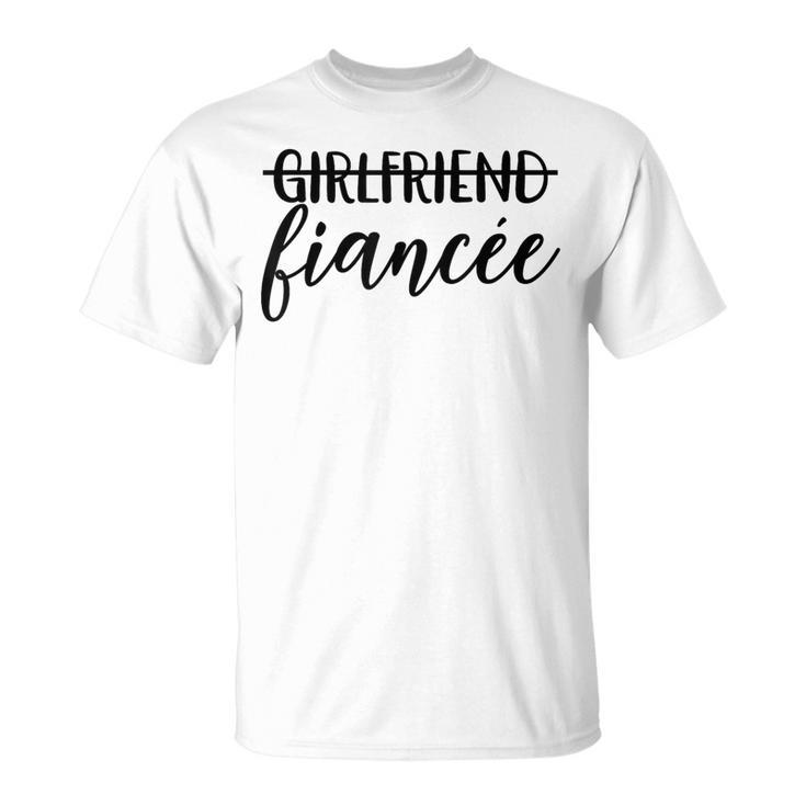 Girlfriend Fiancée Engaged Engagement Couple Matching T-Shirt