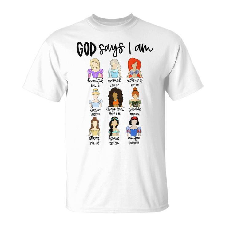 God Says I Am Princess Bible Verse Christ Religious Sayings T-Shirt