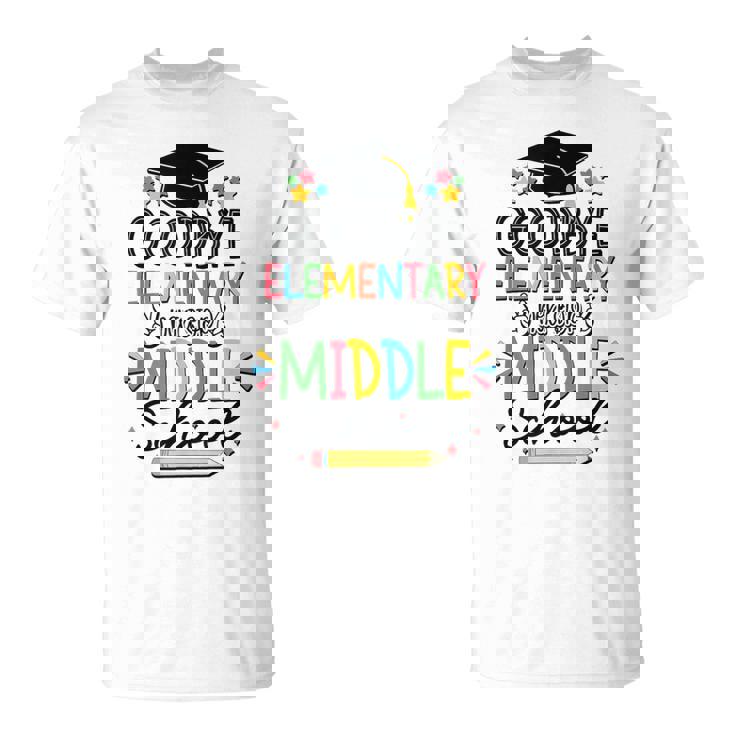 Goodbye Elementary Next Stop Middle School Groovy Graduation T-Shirt