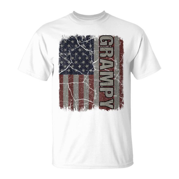 Grampy American Flag Vintage Father's Day 4Th Of July T-Shirt