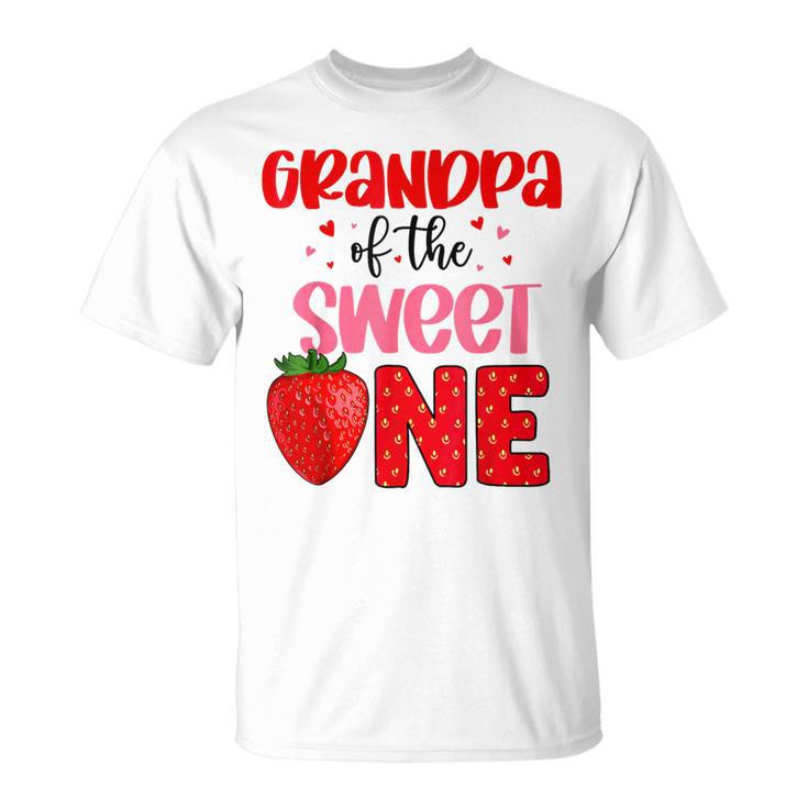 Grandpa Of The Sweet One Strawberry Birthday Family Party T-Shirt