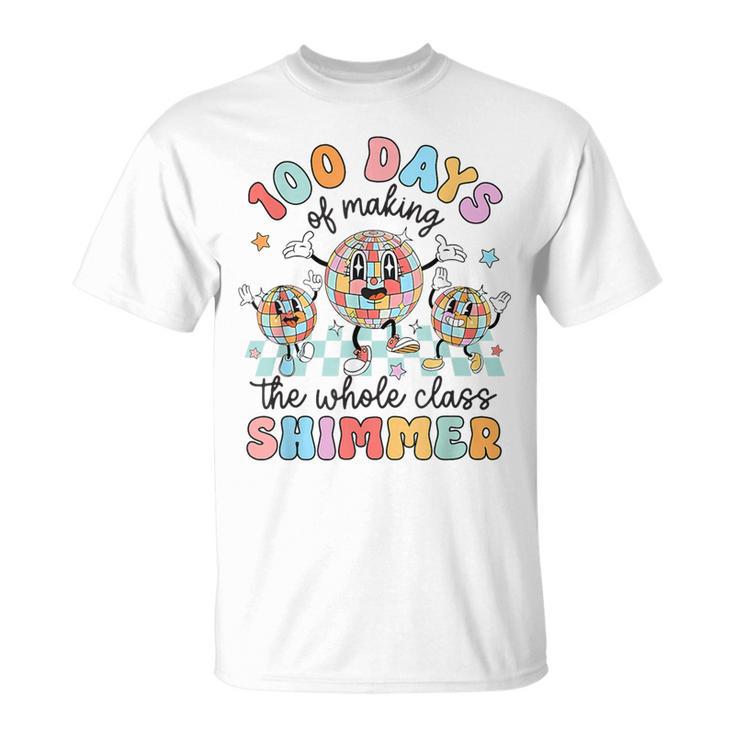 Groovy 100 Days Of Making Whole Class Shimmer Disco Ball T-Shirt