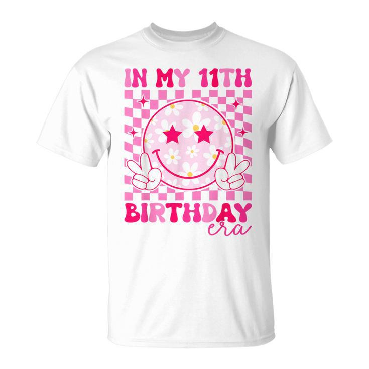 Groovy In My 11Th Birthday Era Eleven 11 Years Old Birthday T-Shirt