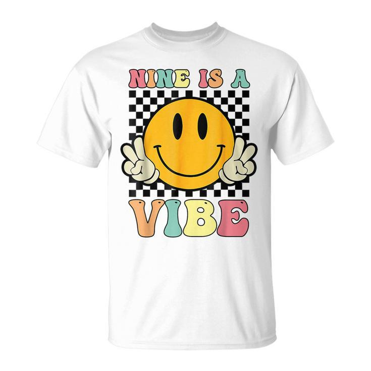 Groovy 9 Year Old 9Th Birthday Is A Vibe T-Shirt