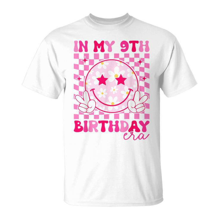Groovy In My 9Th Birthday Era Nine 9 Years Old Birthday T-Shirt