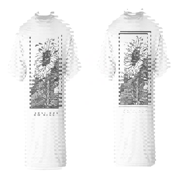 Grow In Grace Christian Sunflower T-Shirt