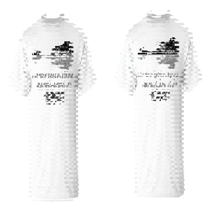 Guitarrista Guitarra Con Paisaje Best Guitar Players 1974 Camiseta unisex