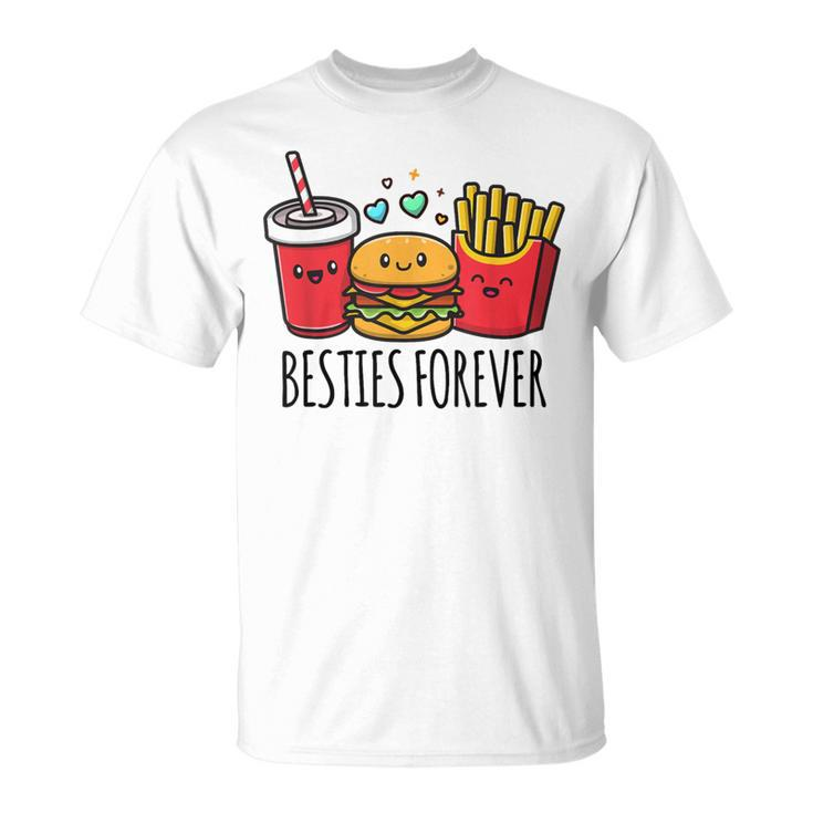 Hamburger French Fries Soda Bff Matching Best Friends T-Shirt