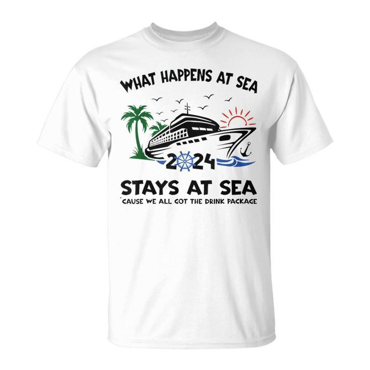 What Happens At Sea Stays At Sea 2024 Family Cruise Ship T-Shirt