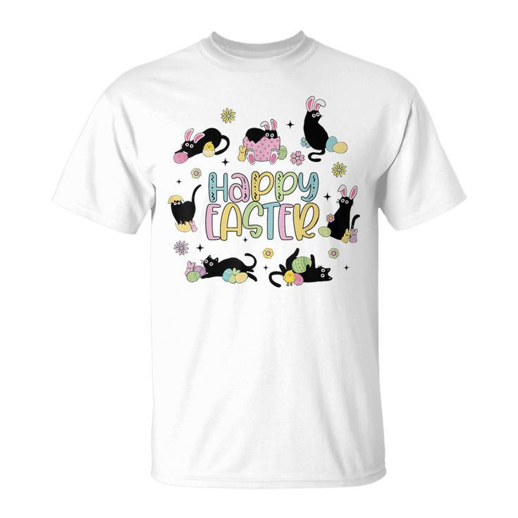 Happy Easter Cat Wearing Bunny Ear Bunny Cat Lover T-Shirt