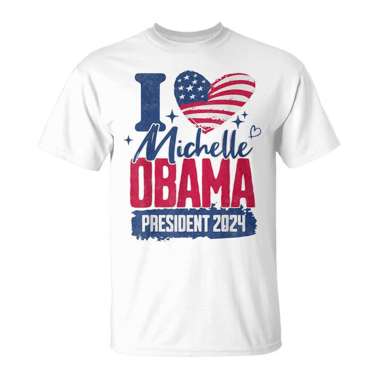 I Heart Michelle Obama 2024 For President Retro Election T-Shirt
