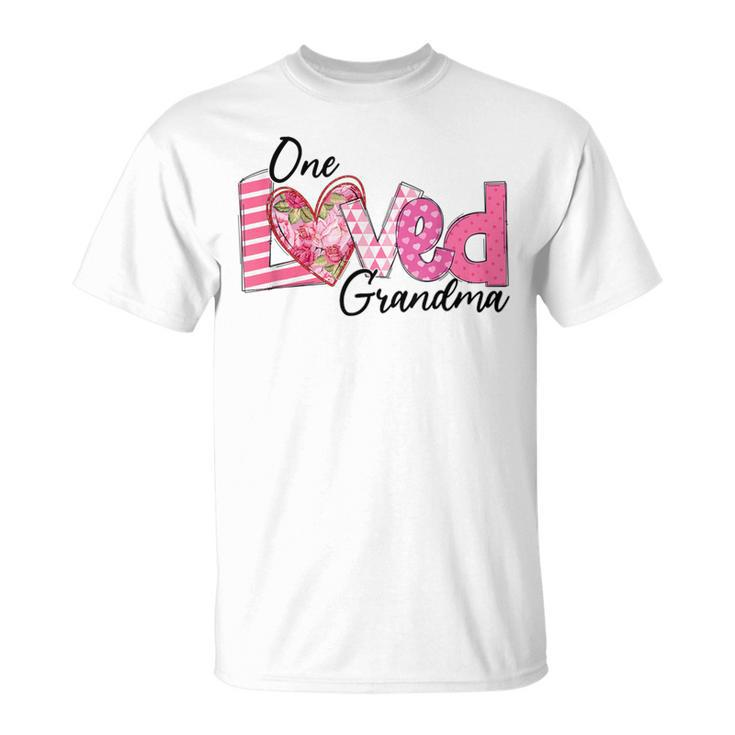 Heart One Loved Grandma Family Valentine's Day Womens T-Shirt