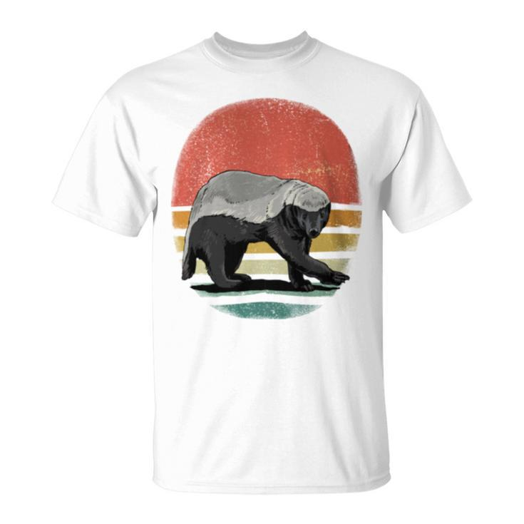 Honey Badger Retro Style Wild Animal Lover Zookeeper T-Shirt