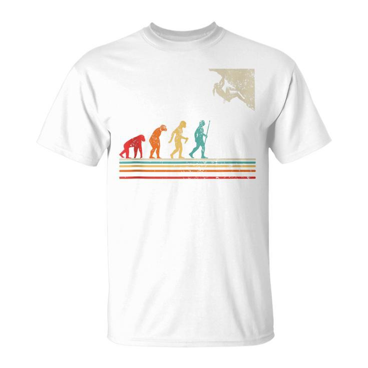 Human Evolution Rock Climbing Retro Vintage Climber T-Shirt