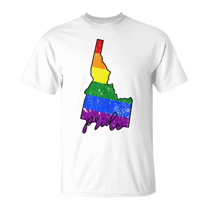 Idaho Gay Pride With Lgbt Flag Ada012a T-Shirt