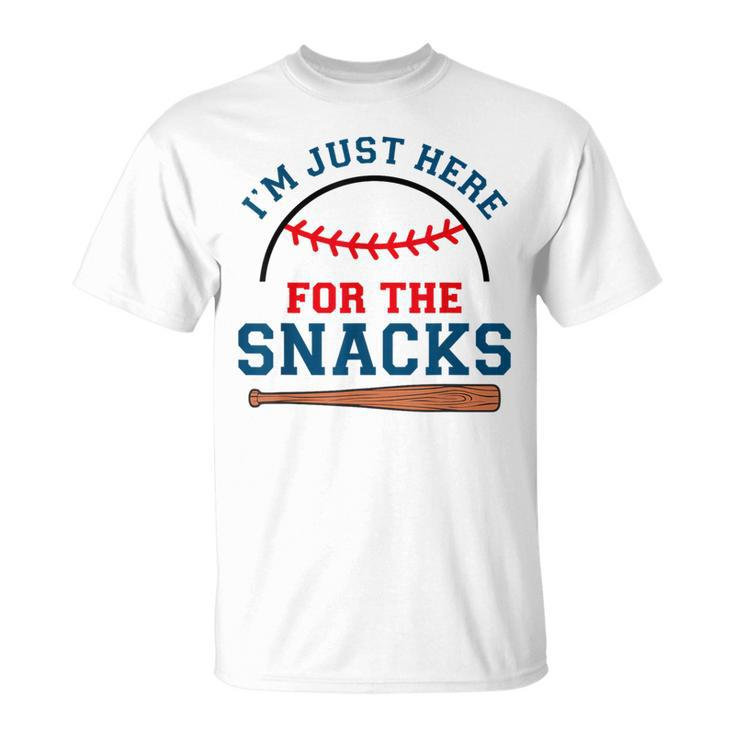 I'm Just Here For The Snacks Baseball Season Softball T-Shirt