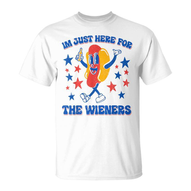 I'm Just Here For The Wieners 4Th Of July Hot-Dog T-Shirt