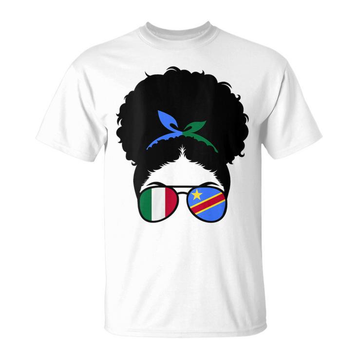 Italy And Dr Congo Mix Afro Hair Half Italian Half Congolese T-Shirt