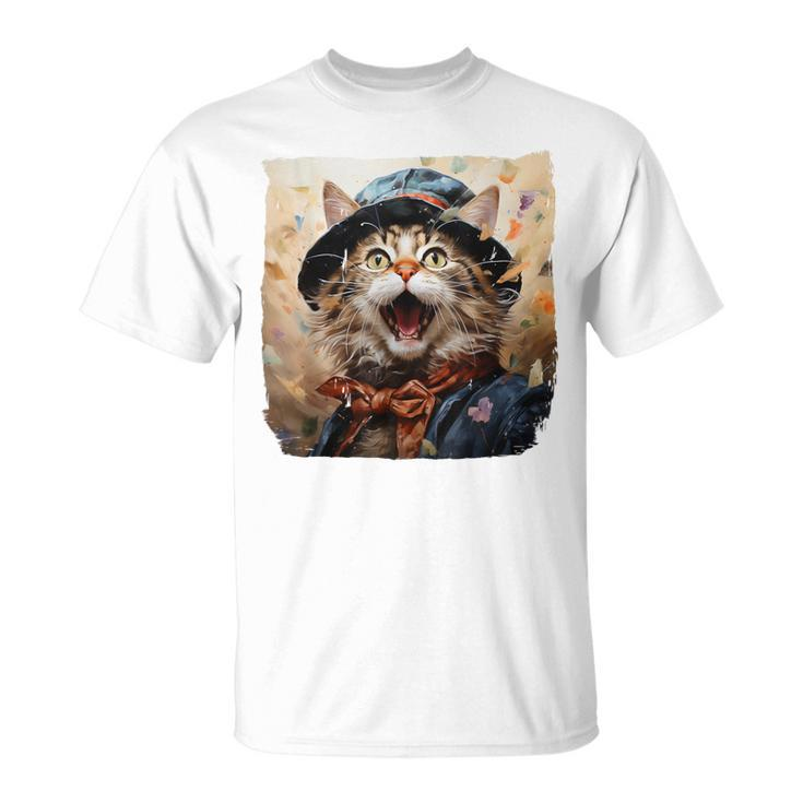 Javanese Cat Singing Top-Hat Birthday Party Graphic T-Shirt
