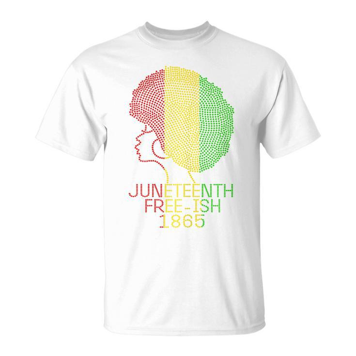 Junenth Celebrate 1865 Freedom Day Rhinestone Black Women T-Shirt