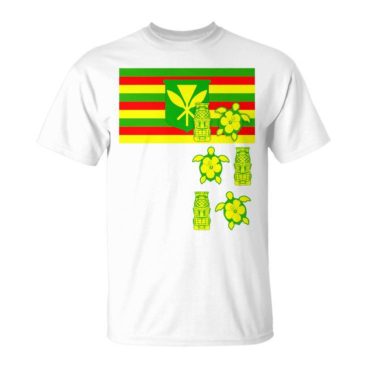 Kanaka Maoli Hawaii Flag Hawaiian Pride T-Shirt