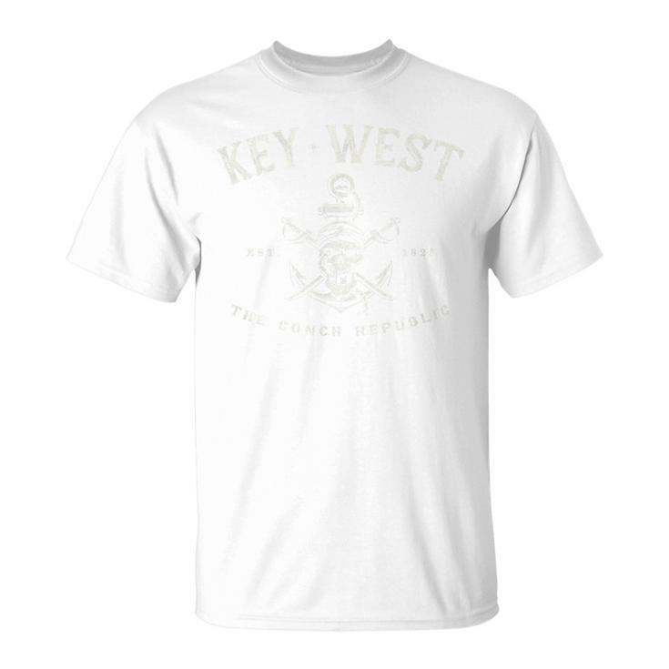 Key West Fl Rebel Pirate Boating Scuba Fishing Gear T-Shirt