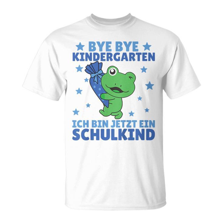 Kinder Bye Kindergarten Ich Bin Jetzt Ein Schulkind Frog T-Shirt