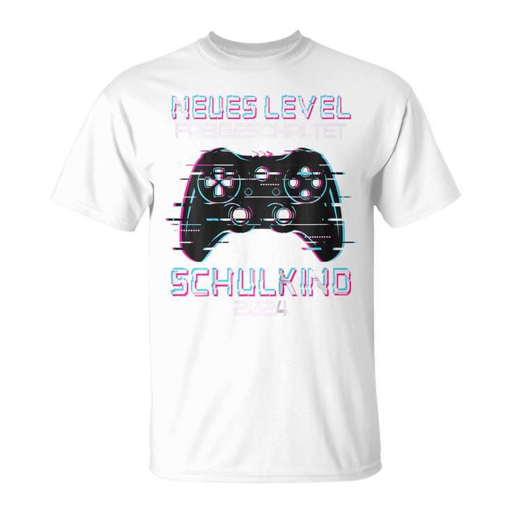 Kinder Neues Level Preigeschaltet Schulkind 2024 Einschulung Gaming T-Shirt