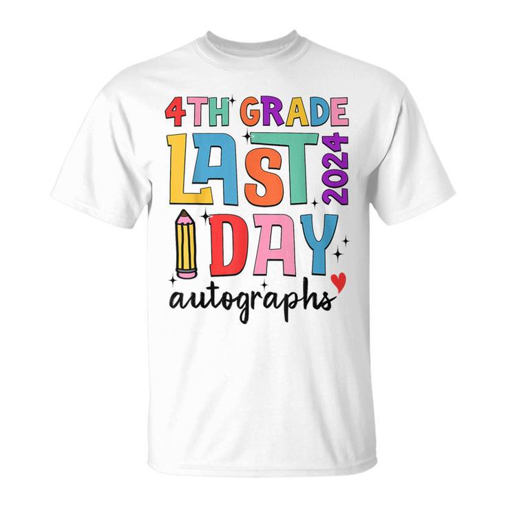 Last Day Autographs 4Th Grade Teachers Students 2023-2024 T-Shirt