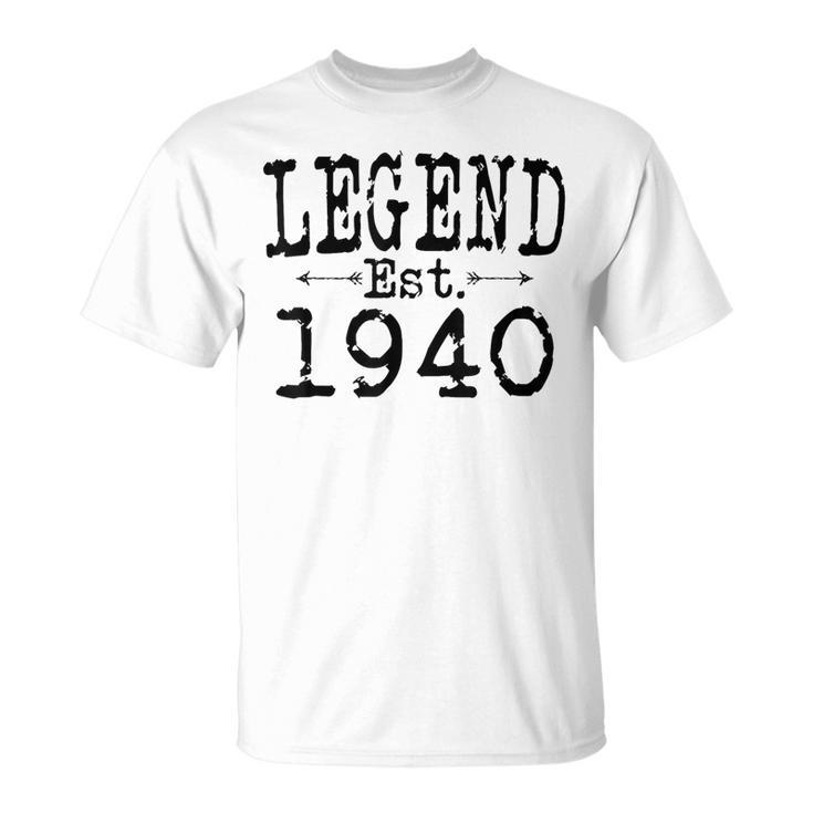 Legend Established 1940 Vintage Born In 1940 Birthday T-Shirt