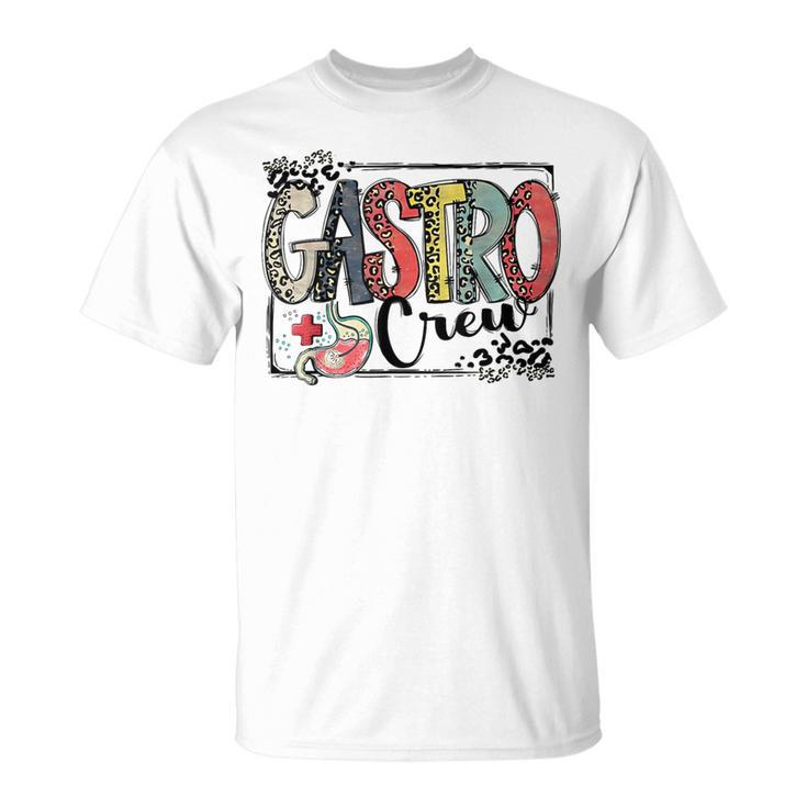 Leopard Lettering Gastro Crew Vintage Gastroenterology Nurse T-Shirt