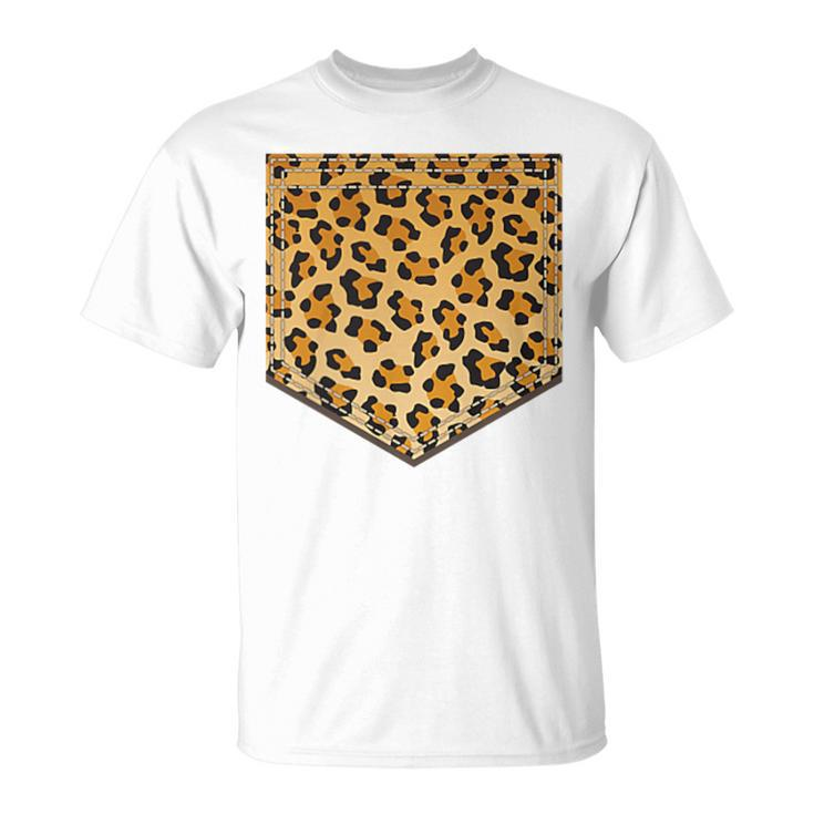 Leopard Print Pocket Cool Animal Lover Cheetah T-Shirt
