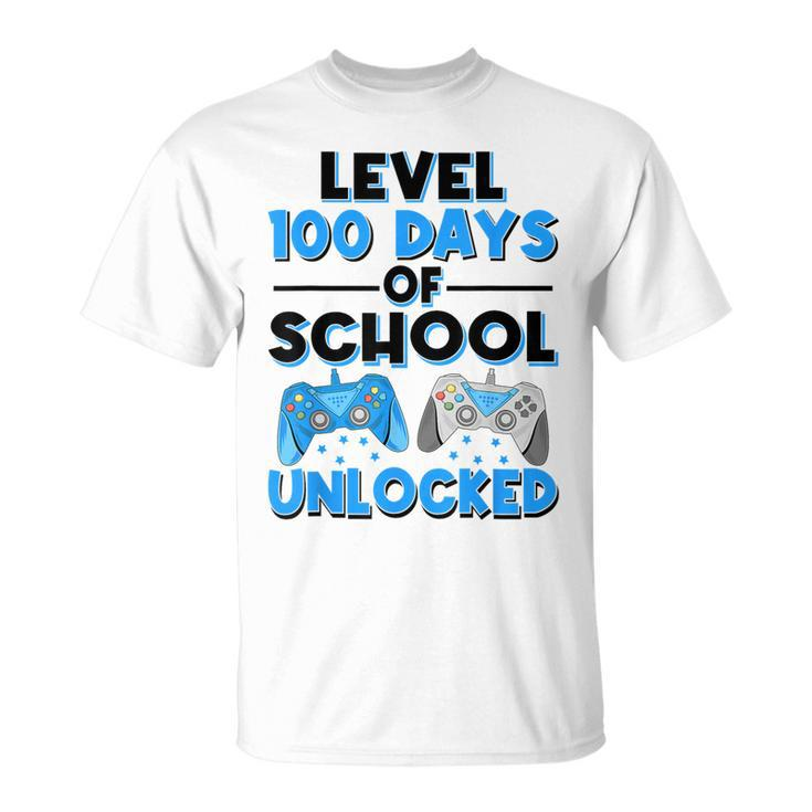 Level 100 Days Of School Unlocked Gamerideospiele Jungen T-Shirt