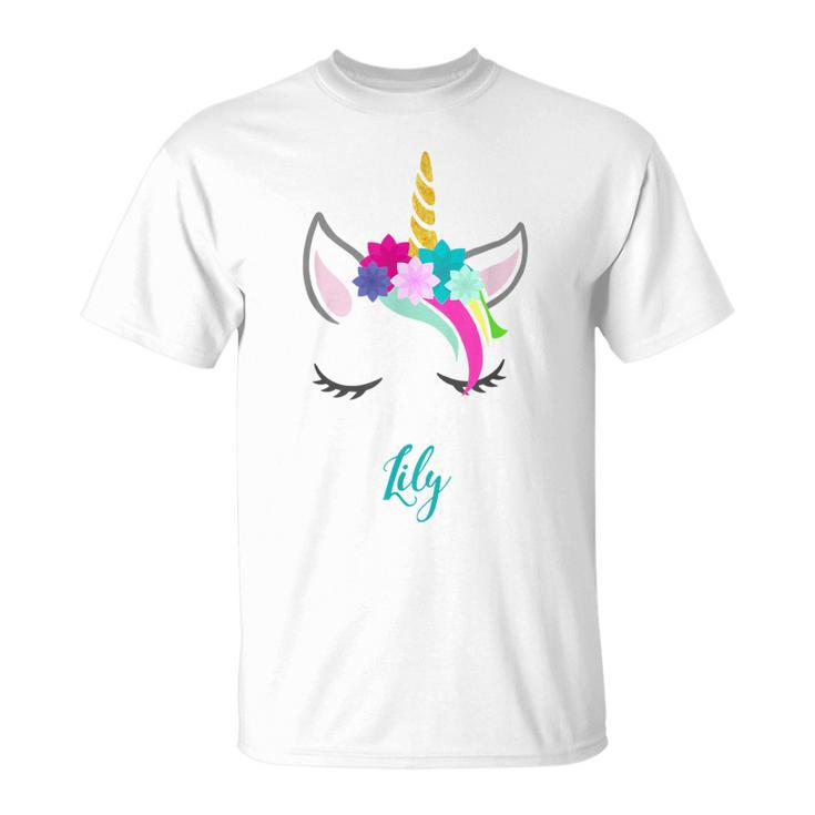 Lily Name Personalised Unicorn T-Shirt