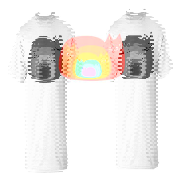 Lindo Gato Arco Iris Adorable Camiseta unisex