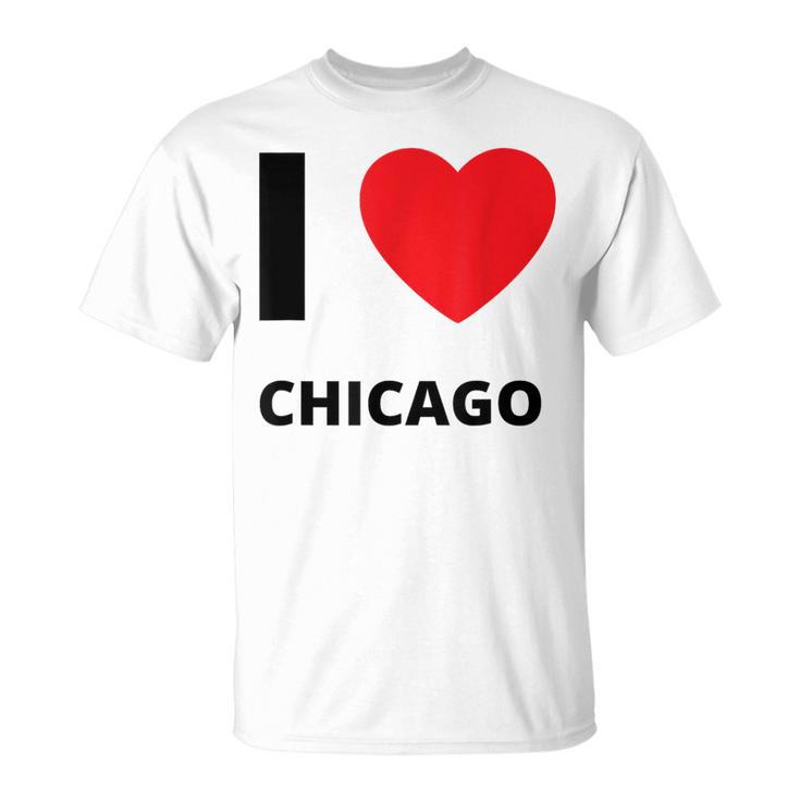 I Love Chicago Heart Illinois Love Fan Apparel T-Shirt