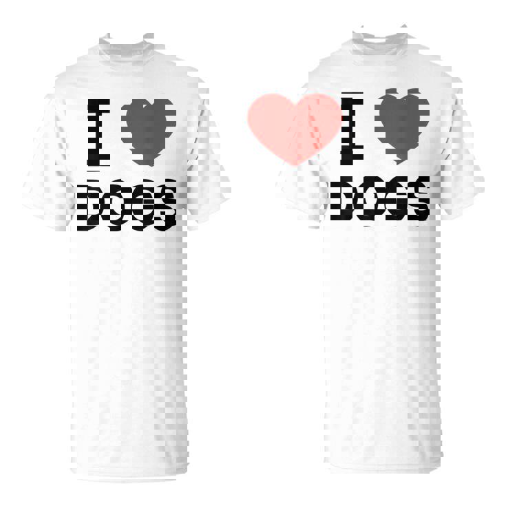 I Love Dogs Amante De Los Perros Retro I Heart Dogs Camiseta unisex