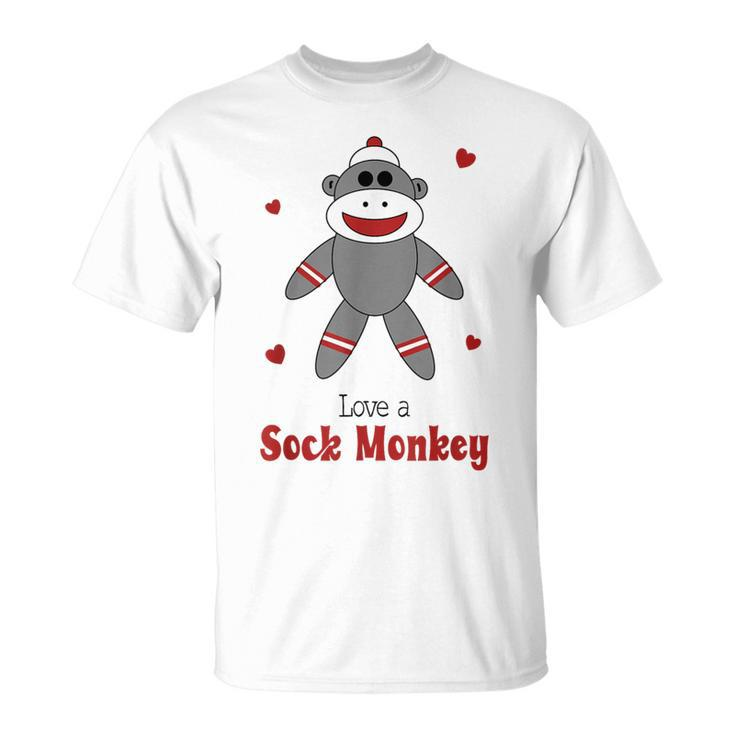 Love A Sock Monkey Retro Stuffed Toy T-Shirt