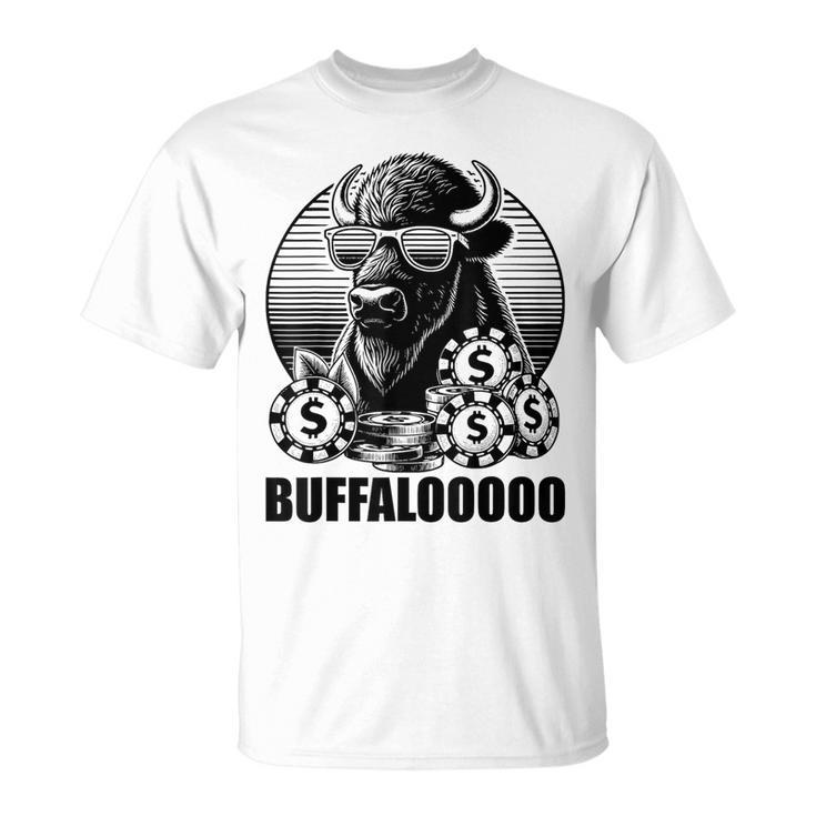Lucky Buffalo Casino Slot Machine Buffalooooo Gambling T-Shirt