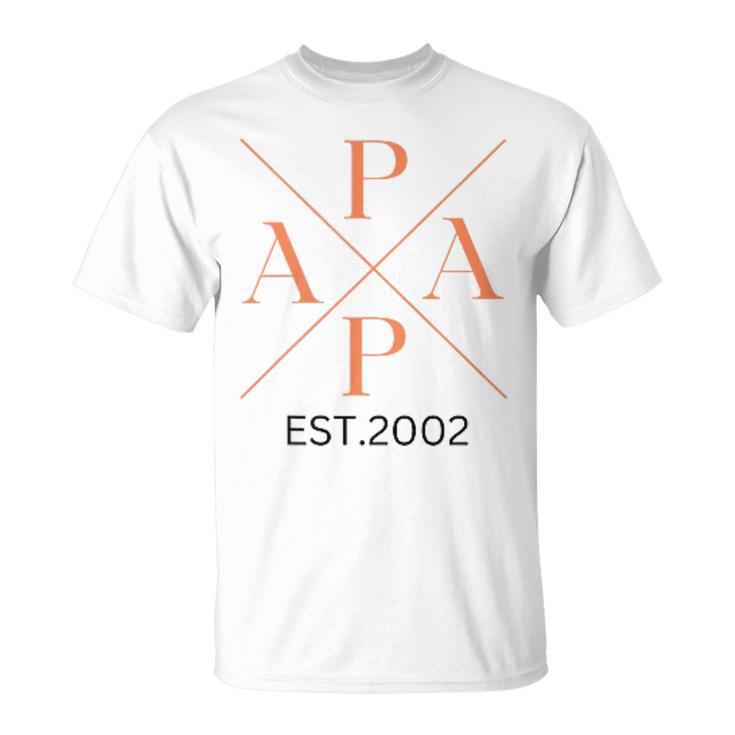 Lustiger Papa Est 2002 Papa Seit 2002 Papa 2002Ater T-Shirt