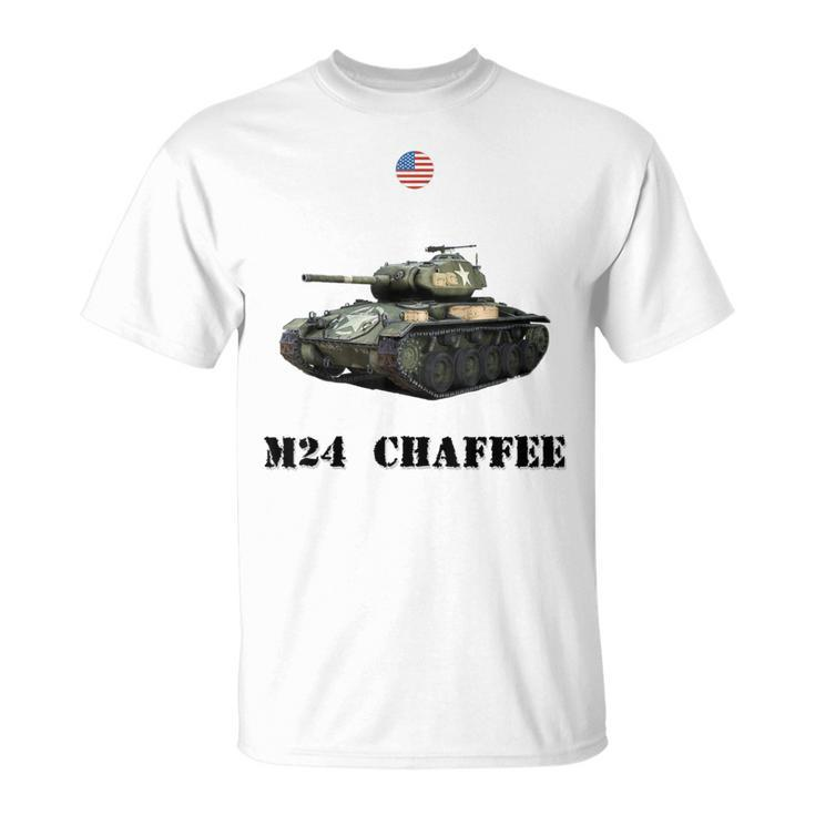 The M24 Chaffee Usa Light Tank Ww2 Military Machinery T-Shirt