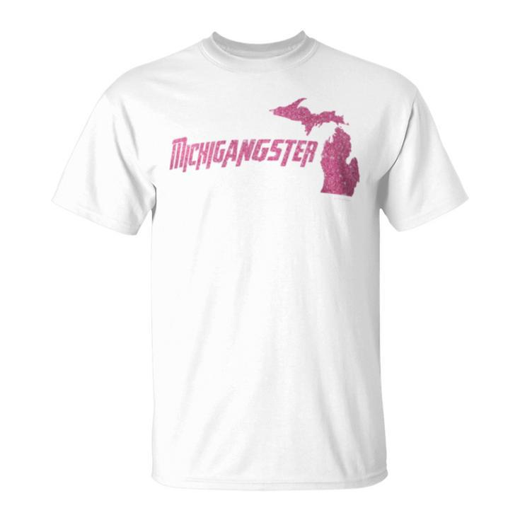 Michigangster Detroit Michigan Midwest Mitten T-Shirt