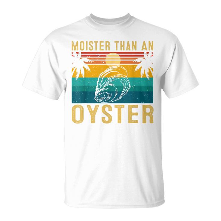 Moister Than An Oyster Retro Sunset For Oyster Lovers T-Shirt